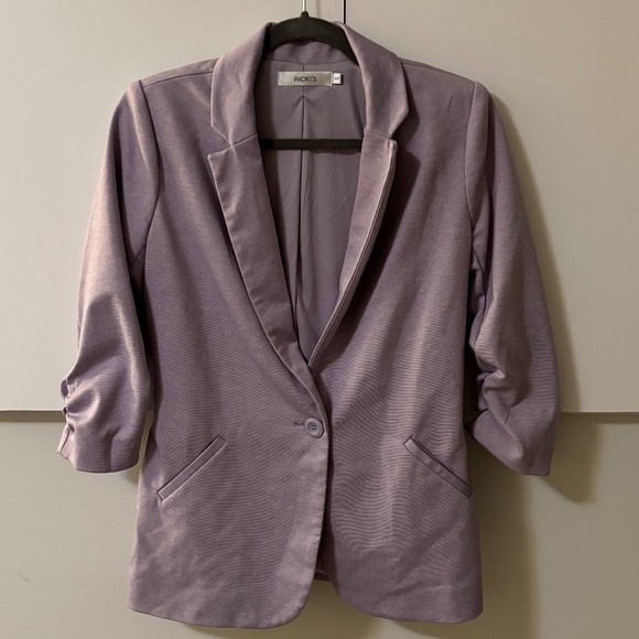 NWOT Ricki's Purple Blazer with 3/4 Length Sleeves - Picture 2 of 5